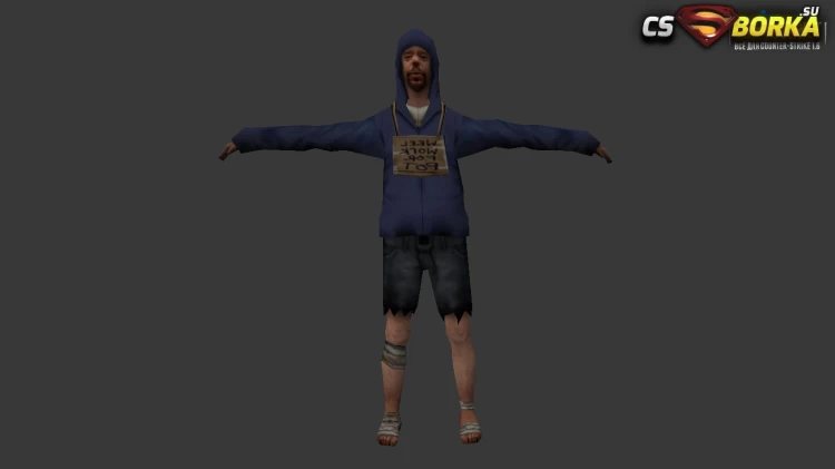 Мужская модель Бездомный (united) для CS 1.6 для CS 1.6