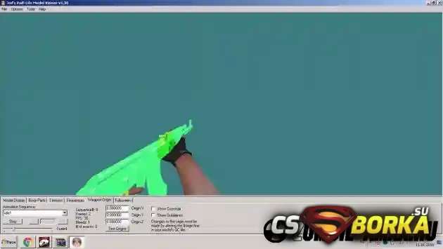 Модель оружия AK47 Green crystal для CS 1.6