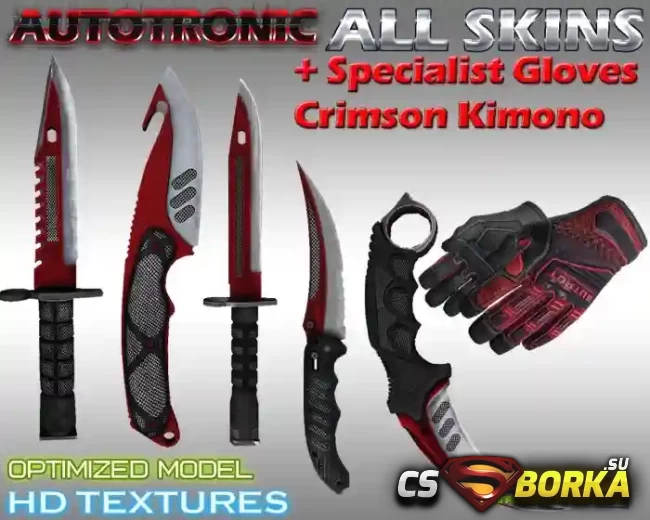Модели ножей «Autotronic + Gloves из CS:GO» для CS 1.6 для CS 1.6