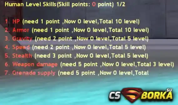 Плагин [ZP] «Human Level Skills v2.0» для CS 1.6 для CS 1.6